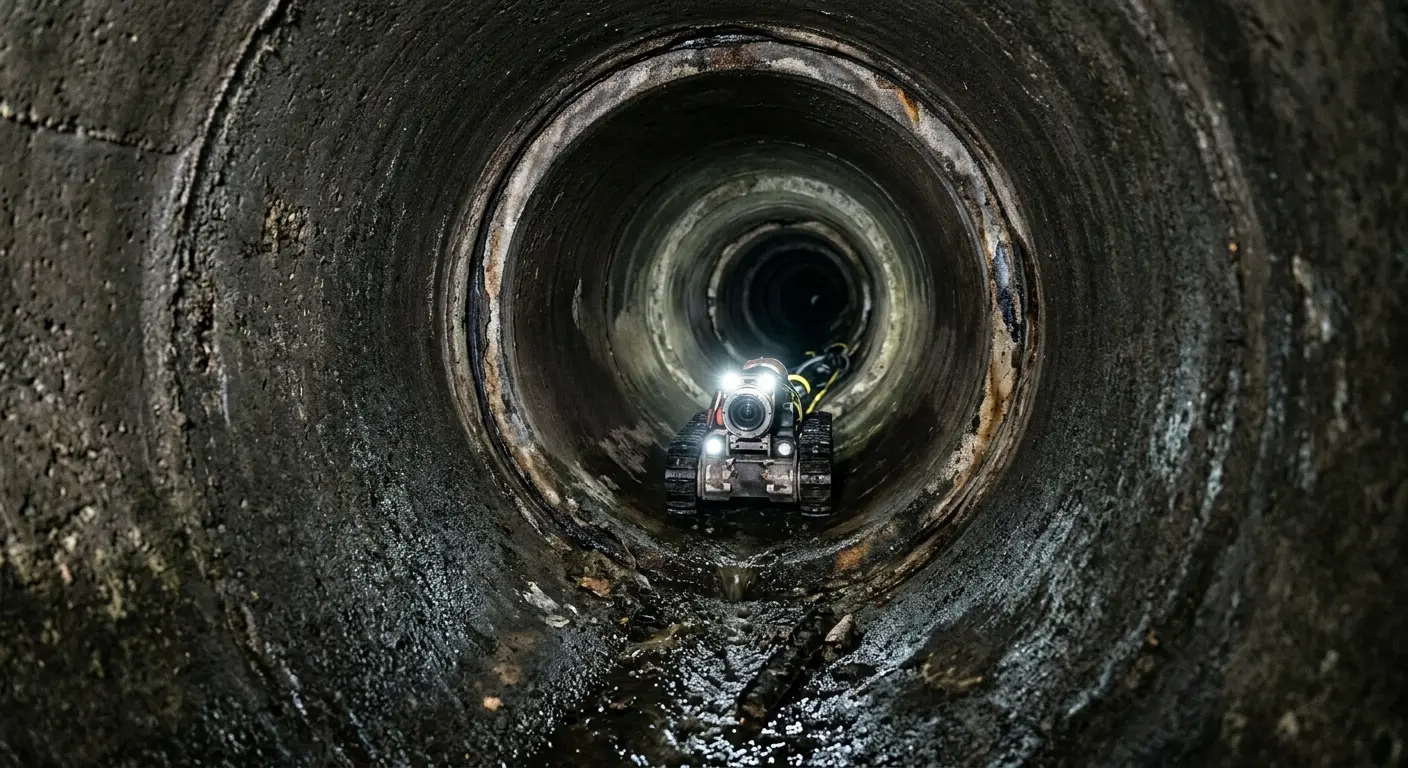 Robotic sewer camera inspecting pipe interior for Sewer Line Repair in Fort Leonard Wood